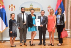 25 August 2015  Deputy Speaker Marinkovic and the representatives of organisation One Young World